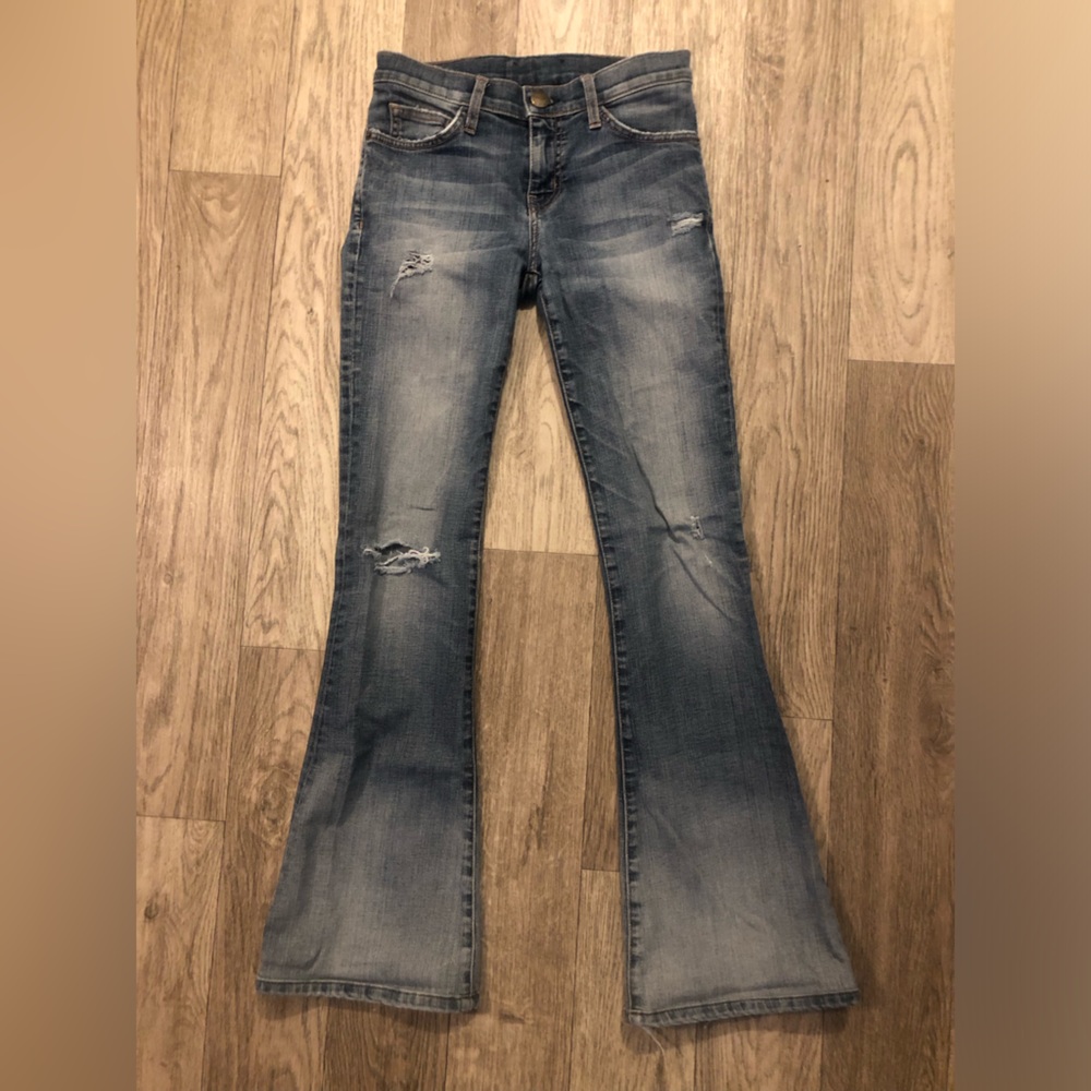 Current/Elliot low bell destroyed jeans